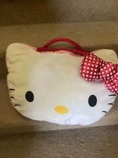 2013 Sanrio Hello Kitty large pillow plush bow soft cushion head mesh bag Clean