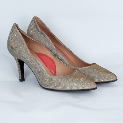 Toujours by Pas de Rouge Metallic Gold Glitter Pumps Size 36.5