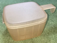 Tupperware Forget Me Not Square Cheese Keeper Peach Colored  5338A-2 Useful Hang