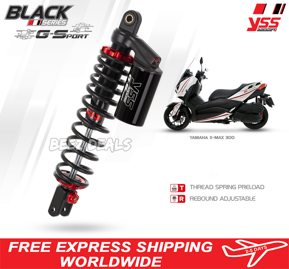 YSS リアサスYAMAHA X-MAX XMAX 250 300 YSS Shocks Absorber Adjustable Black Series G-Sport YAMAHA XMAX