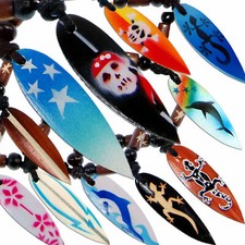 Seestern Halskette Modeschmuck mit Surfboard Holz Anhänger variables Halsband