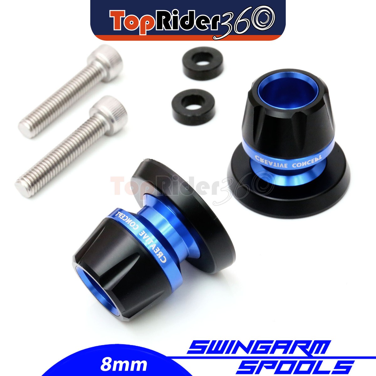 BLUE 8mm Swingarm Spools Sliders Protector For Kawasaki ZX