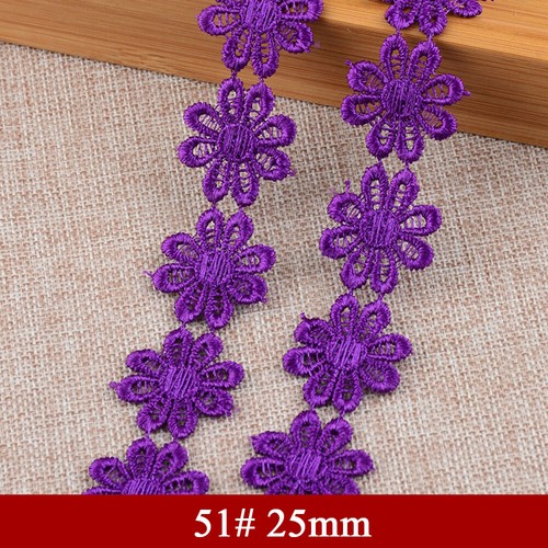 13/15/25mm Guipure Embroidered Daisy Flower Lace Trim Sewing and Embellishment - Picture 62 of 63