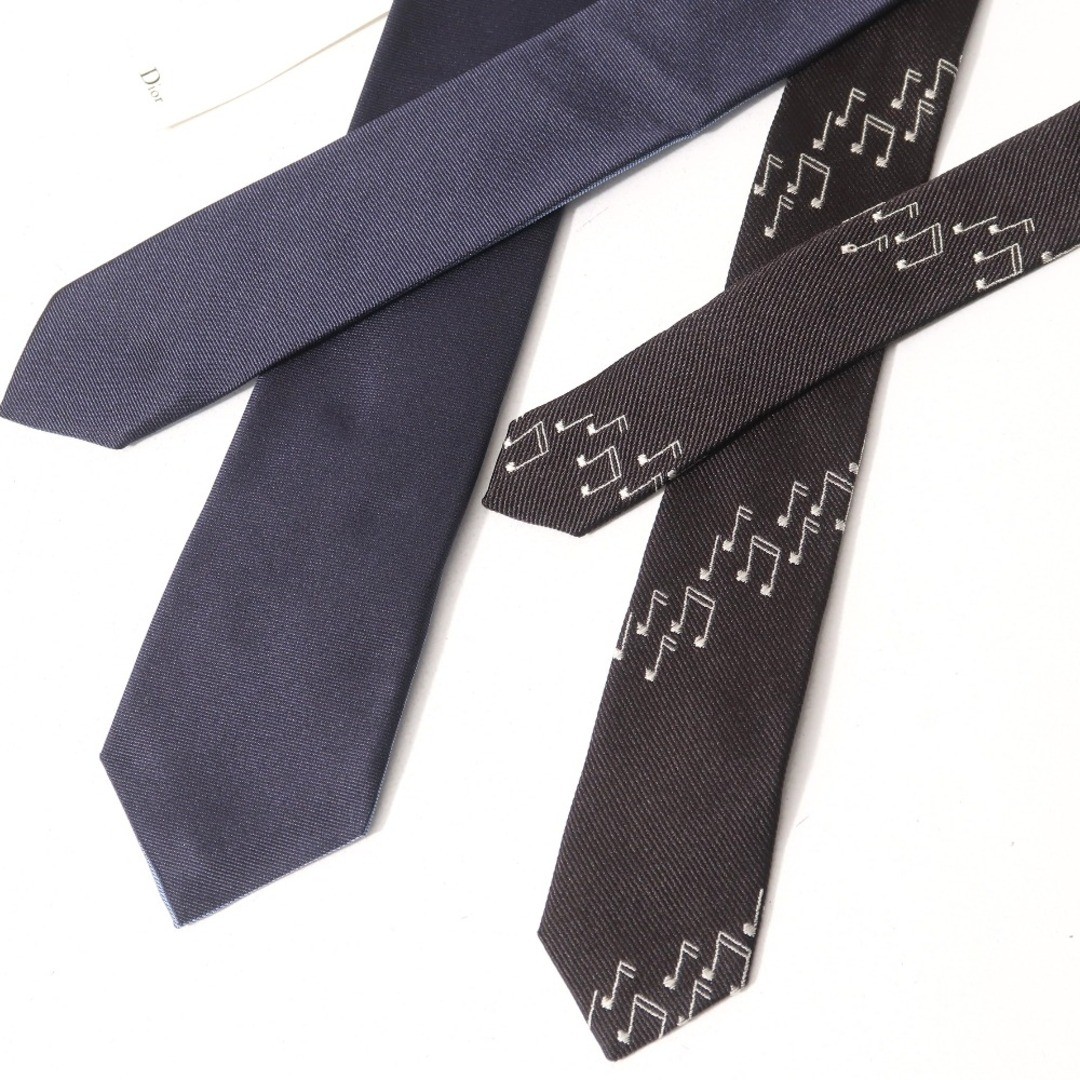 Dior Homme Saint Laurent Paris set 2 pezzi cravatta stretta tinta unita note musicali