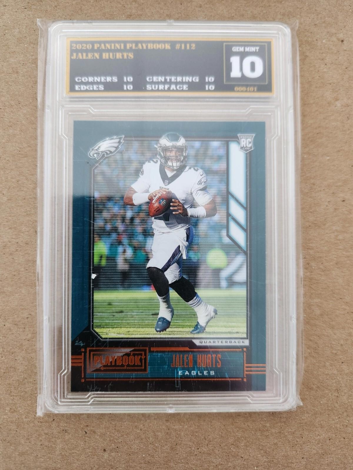 2020 Panini Playbook Jalen Hurts Orange Rookie #112 PSA GEM MT 10