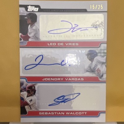 2025 Topps Pro Debut PDT-DVW Triple Auto De Vries/Vargas/Walcott /25 #PDT-DVW