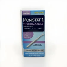 Monistat 1 Day Yeast Infection Treatment Tioconazole Ointment 12/26 Box Damaged