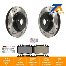 Front Drill Slot Brake Rotors Semi-Metallic Pad Kit For Mercedes-Benz E350 SL550