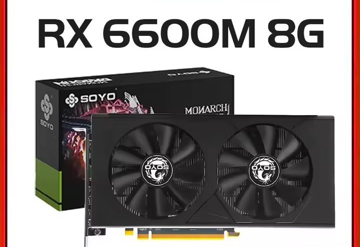 GPU de streaming RX 6600M AMD SOYO 8Go avec fluidité 1080p haute fréquence