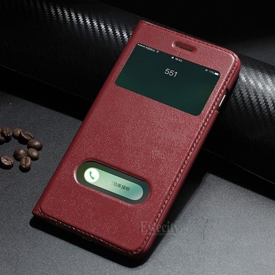 Luxury Genuine Leather Flip Caller ID View Case Cover For Apple iPhone X 7 8 /8+
