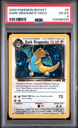 2000 POKEMON ROCKET #5 DARK DRAGONITE-HOLO PSA 4