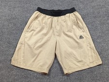 Adidas Shorts Mens Small Beige Drawstring Gym Train Run Lounge