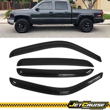 Fits 01-06 Chevy Silverado GMC Sierra Crew Cab Acrylic Window Visors Rain Guard