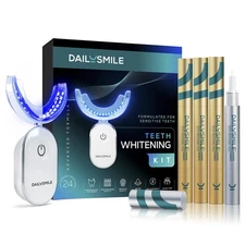 Teeth Whitening Kit for Sensitive Teeth, 4 Whitening Pens, Hands-Free Light