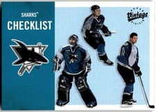 2000-01 Upper Deck Vintage #307 Sharks Checklist San Jose Sharks NHL Hockey