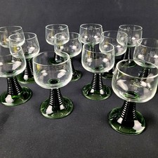 12 Classic "Weinrömer" 0,1L Deutschland Weinglas in grün Glas Glass