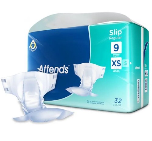 NEW Attends Slip Regular 9 XS Incontinence Pads Adult 40-70cm - Picture 2 of 5