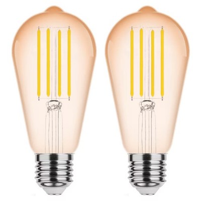 Modee E27 LED Filamentlampe ST64 4W 320lm 1800K Warmweiß 2 Stück