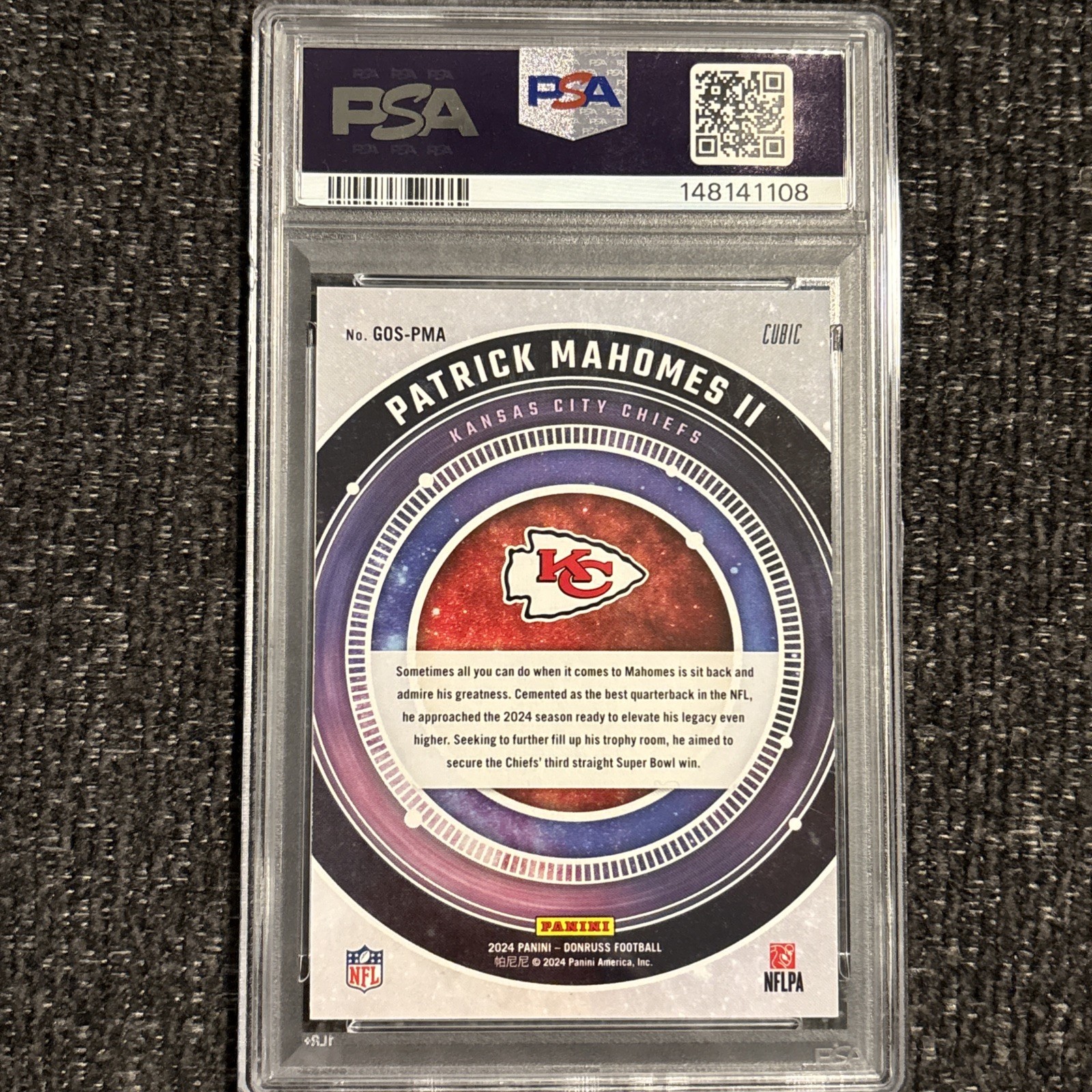 2024 Panini Donruss Galaxy of Stars Patrick Mahomes II “Cubic” /50 PSA 10 POP 8! view 3