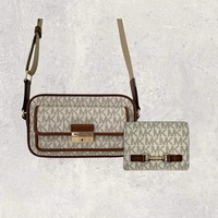 Michael Kors Tasche Crossbody Portemonnaie Jet Set Bradshaw Carson Vanilla Neu