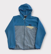 Patagonia Micro D Snap-T Jacket Youth Size Medium 10 Full Zip Blue Hooded BOYS