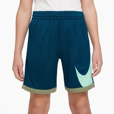 Nike Boy's Dri-Fit Athletic Shorts DM8186-460 Blue/Green Size XL