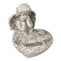 Grabengel 11Cm Auf Herz Ich Vermisse Dich Engel Grabschmuck Wie Granit Grabdeko