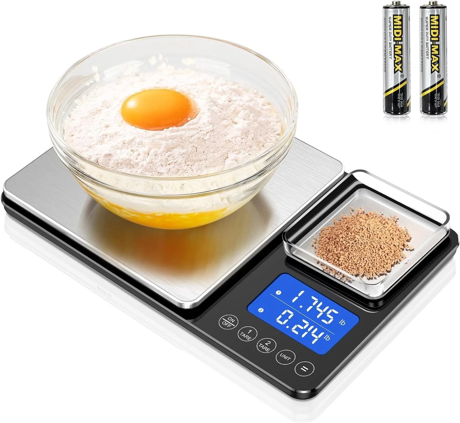 0.001oz/33lbs Dual Platform Food Kitchen Scales Digital Weight Grams and Ounces
Opens in a new windo