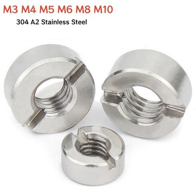 M3 M4 M5 M6 M8 M10 Slotted Round Nuts 304 A2 Stainless Steel Metric Thread