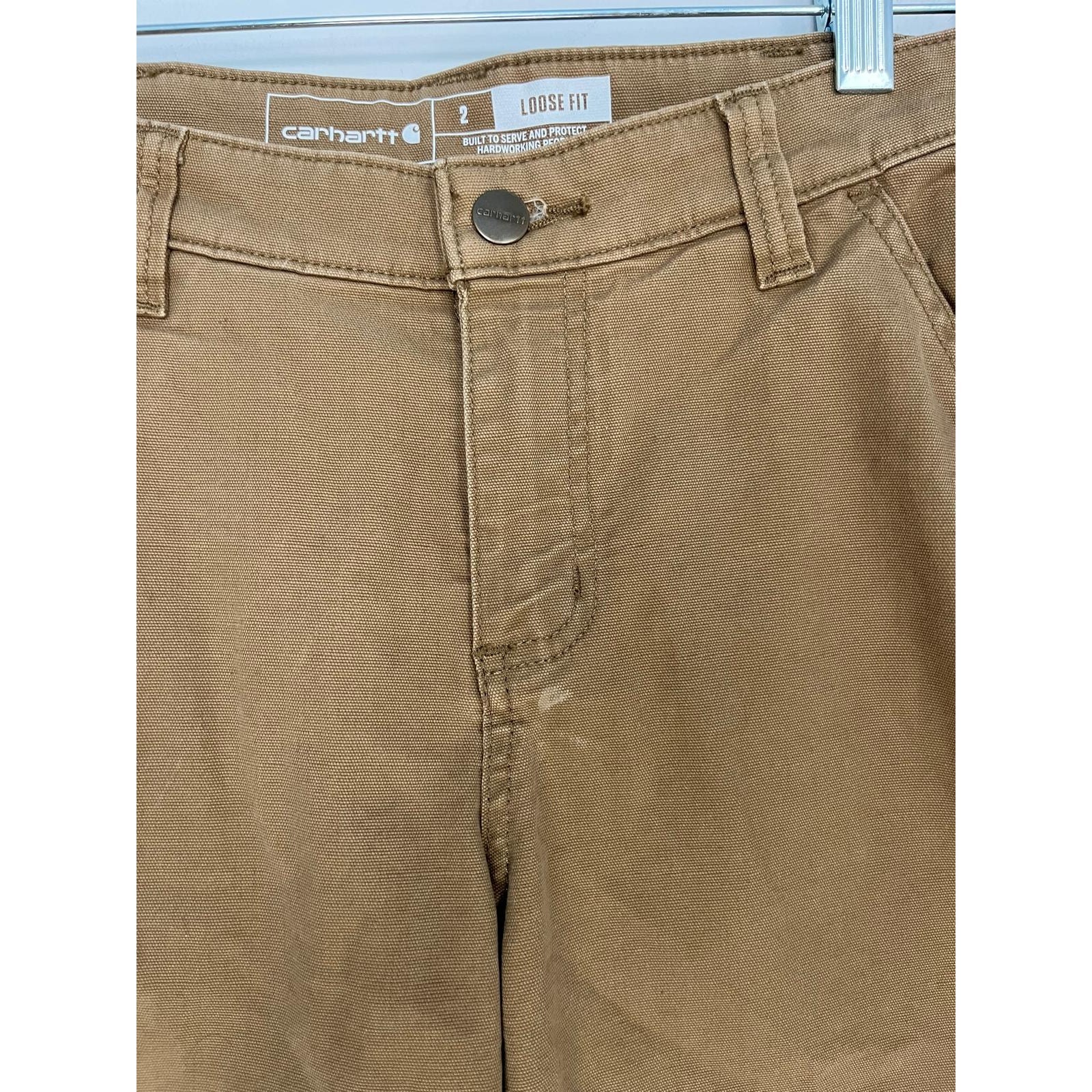 Carhartt Canvas Work Shorts Women Size 2 Loose Fit Utility Brown thumbnail 6