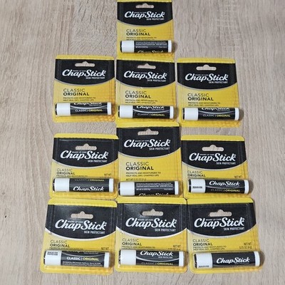 ChapStick Classic Original Lip Balm Tubes, Care - 0.15 Oz (Pack of 10) 