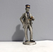 Hudson Pewter Villagers Figurine 5617 Mr LeClair Train Conductor