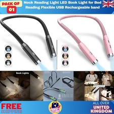 Neck Reading Light LED Book Light for Bed Reading Flexible USB Rechargeable band
