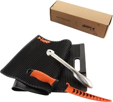 32 Inch Non Slip Fish Fillet Mat Heavy Duty Rollable Bait Cutting Black 