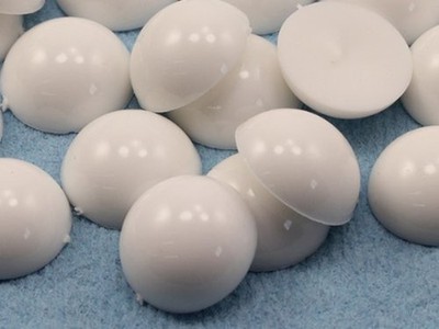 Allstarco 5mm White Chalk .WHT Flat Back Acrylic Round Cabochon Pro Grade - 2...
