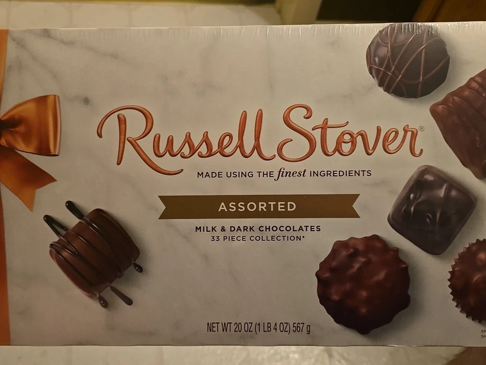 Russell Stover Assorted Milk & Dark Chocolates 33 Piece Collection 20oz HUGE BOX