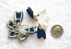 Vintage Lisner Blue & Aqua Green Thermoset Clip-On Earrings & Pin or Brooch Set — photo 5