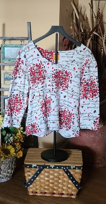 Ruby Rd Colorful 3/4 Sleeve Top Women L