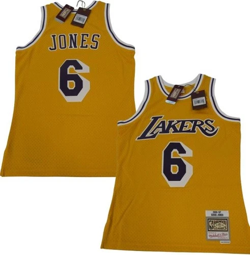 New 1996-97 Eddie Jones #6 Lakers Mens Mitchell & Ness Swingman Jersey $135