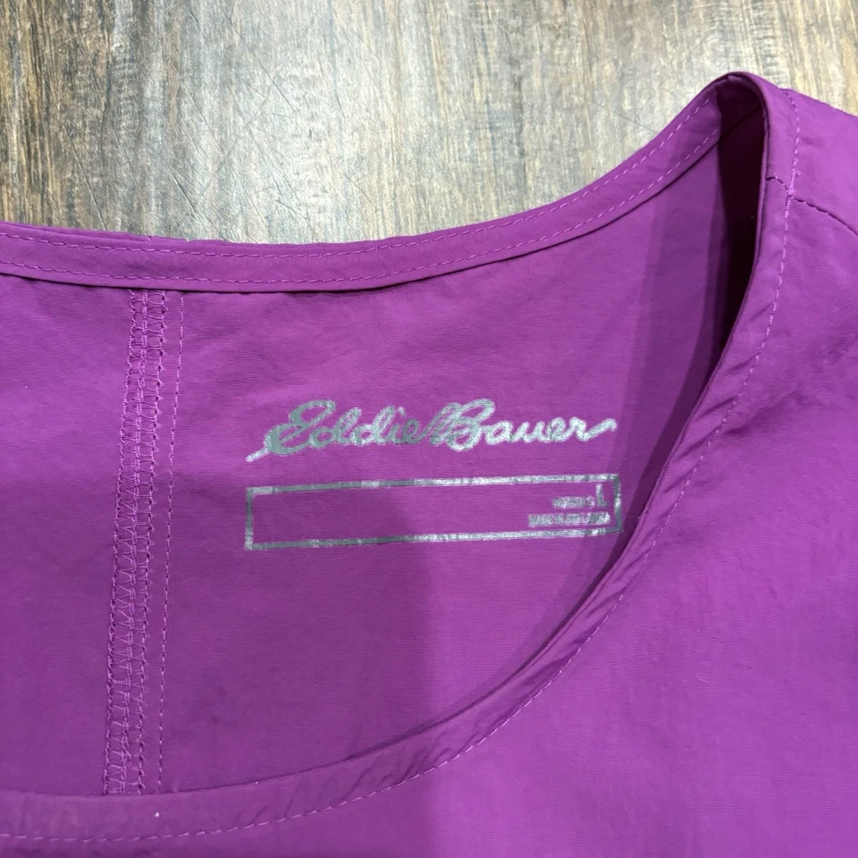 Camiseta sin mangas activa Eddie Bauer para mujer sin mangas con bolsillos con cremallera púrpura ligera L Foto 2 de 4