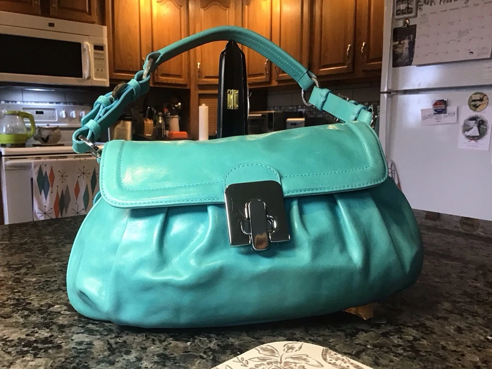 PINK GARDEN Bolso de Bolsillo Cartera de Primavera AZUL TURQUESA VERDE Foto 2 de 4