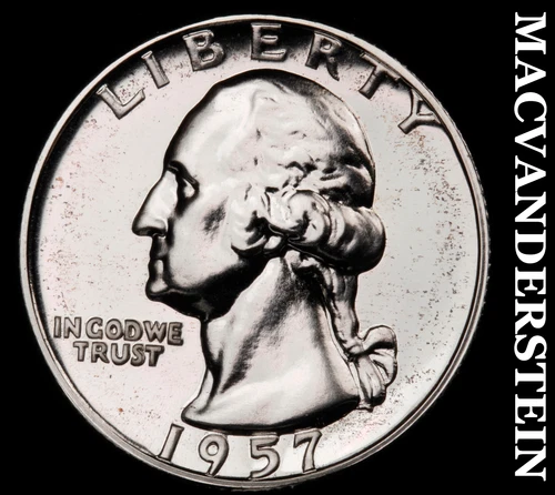 1957 Silver Washington Quarter - Choice Gem Proof  Lustrous  No Reserve  #G8995