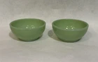 2 VTG Jadeite Green Fire King Oven Glass Cereal Berry Soup Small Salad Bowls  5”