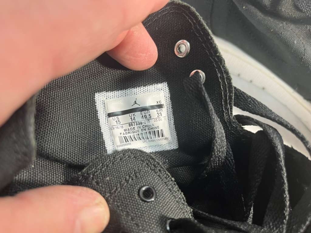 Nike Men's Air Jordan 1 Retro High Top Decon 867338-010 Shoe Black Size 15 thumbnail 5