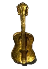 Guitar Tie Tack Lapel Push Pin Tie Tack Gold Plated