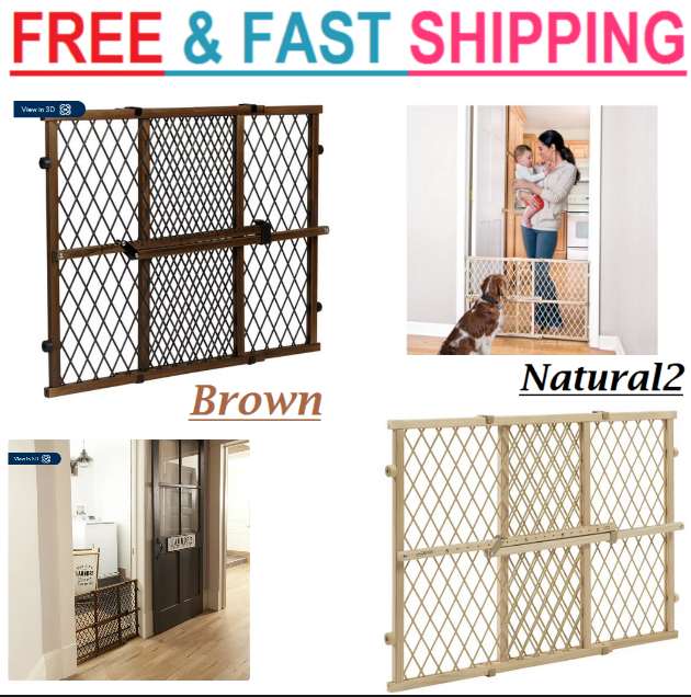 Evenflo Farmhouse Position & Lock Baby Gate PressureMounted Dark Wood