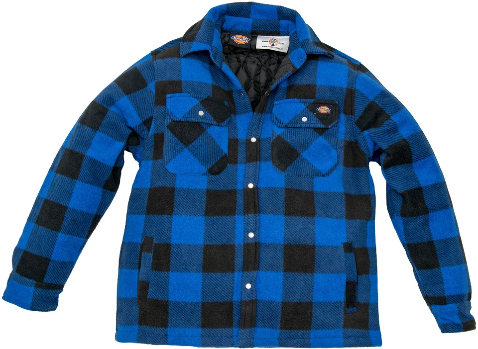 Dickies Holzfällerhemd Portland royal blau Polarfleece gefüttert Hemd Jacke