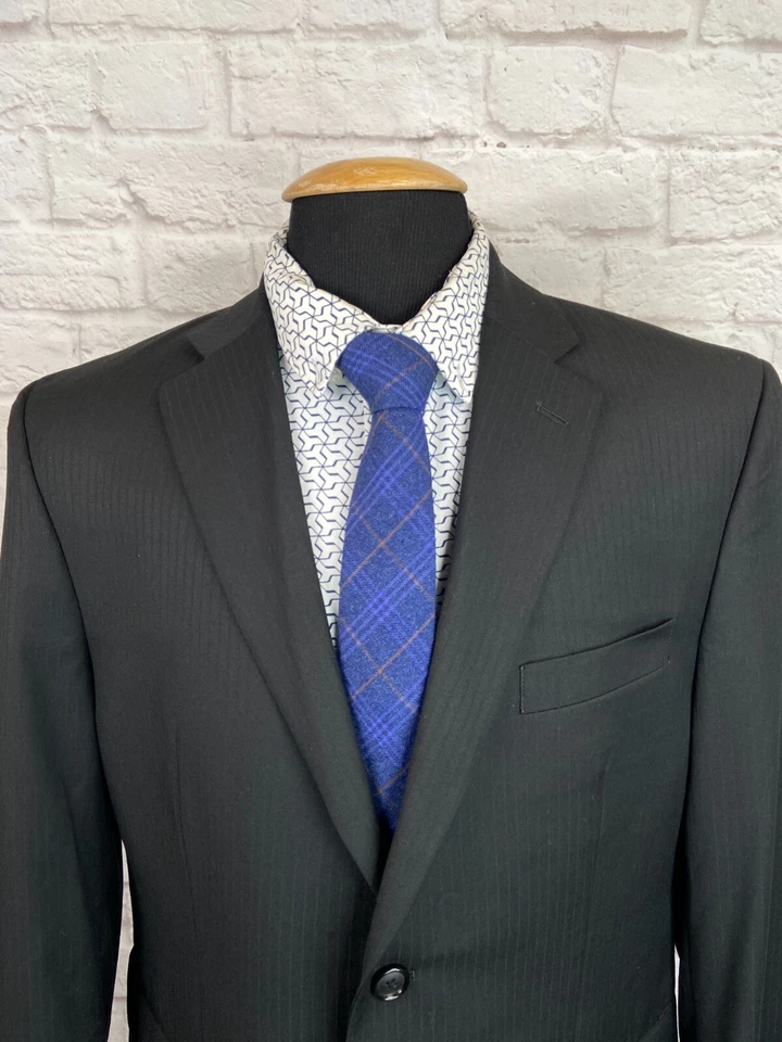 Новый IZOD мужской черный полоски Athletic Fit костюм Sport пальто Blazer куртка размер 42S - Изображение 2 из 4