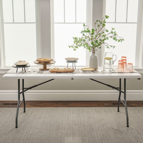 Peakform Fold In Half Banquet Table for Indoor Outdoor Use, 6 Ft,White(Open Box) - Picture 8 of 12