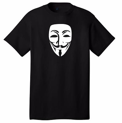 Anonymous Mask T-shirt Revolution Mask V For Vendetta style movie anarchy elect